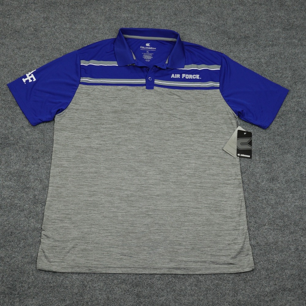 Air Force Falcons Shirt Mens XL Blue Grey Performance Polo Colosseum